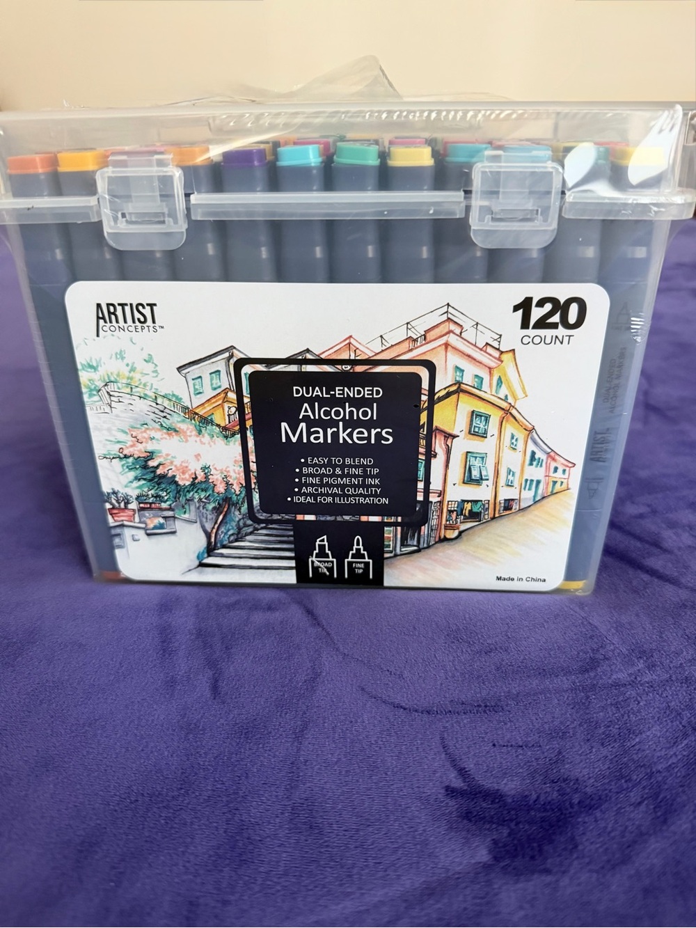 Artist Concepts Dual-Ended Alcohol Markers - 120 Count, Multicolor, New